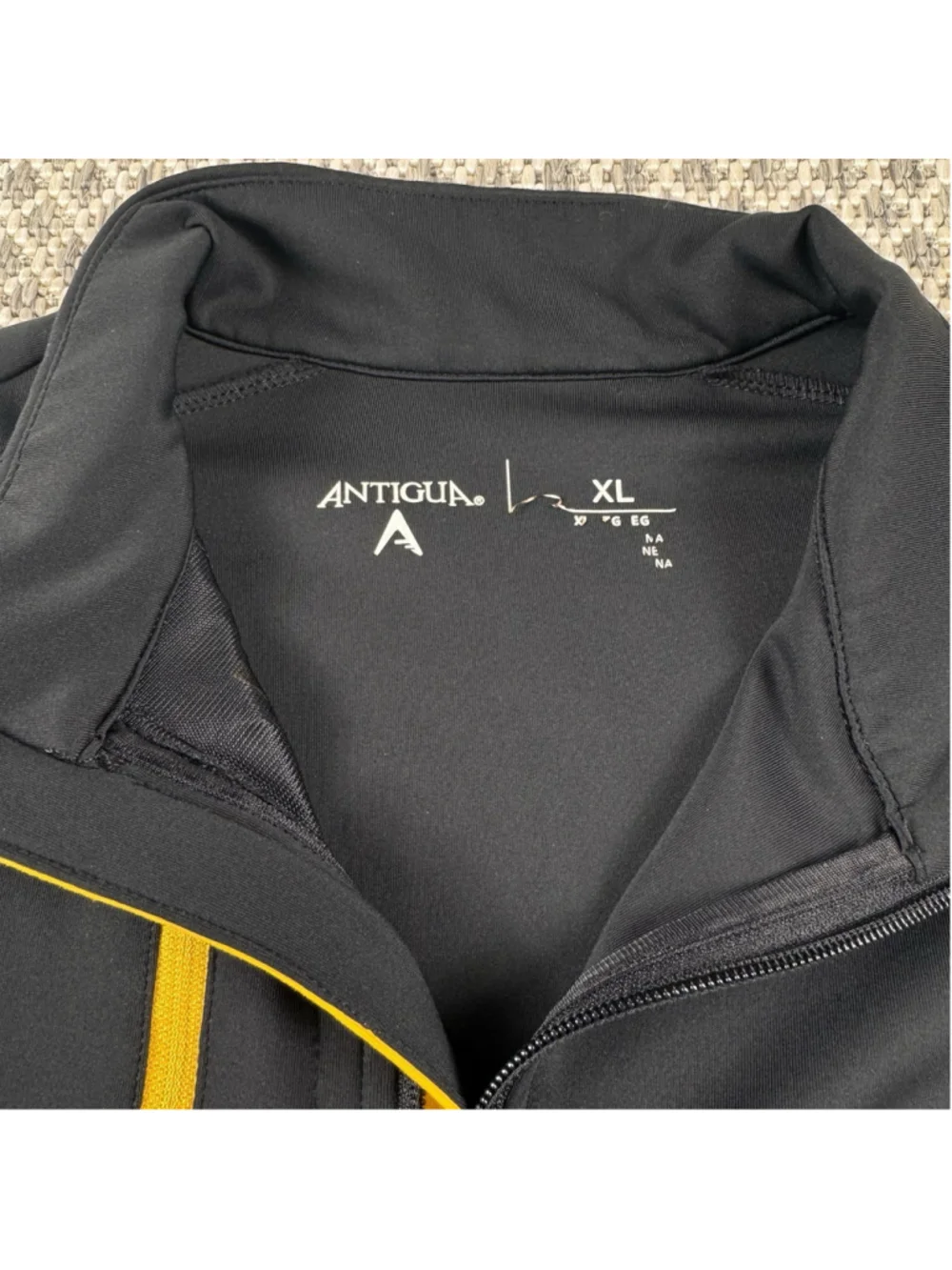 Antigua Pittsburgh Steelers Quarter Zip Pullover Jacket Black XL NFL Golf - Picture 5 of 10
